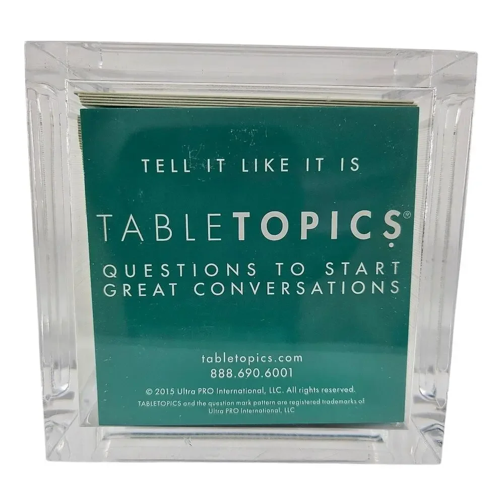 TABLETOPICS TELL IT LIKE IT IS QUESTIONS CARDS IN CLEAR HOLDER